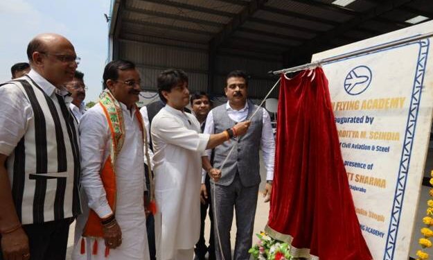 Yotiraditya M Scindia inaugurates three Flight Training Academies in Khajuraho, Madhya Pradesh