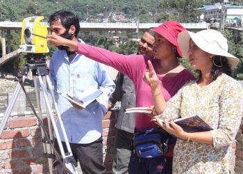 विश्वकर्मा मन्दिर के पास हुए भूस्खलन की हुई डिटेल मैपिंग