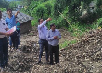 एनडीएमए की टीम ने किया सुजानपुर के आपदा प्रभावित क्षेत्रों का दौरा