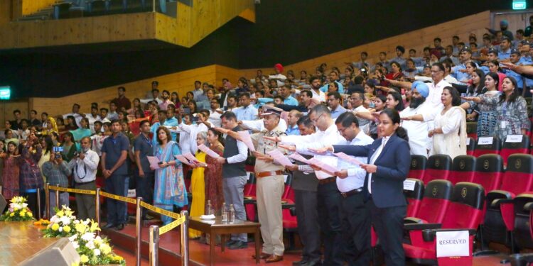 State Level Programme of ‘Amrit Kalash Yatra’ was organized today at Tagore Theatre, Sector 18, Chandigarh