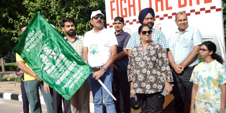 Anti Dengue drive and Awareness Bike-Car rally was conducted today by Malaria Wing of Health Department U.T, Chandigarh