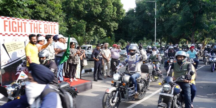 Anti Dengue drive and Awareness Bike-Car rally was conducted today by Malaria Wing of Health Department U.T, Chandigarh