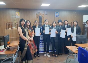 लिंग्याज विद्यापीठ के स्कूल ऑफ लॉ ने मॉक लोक अदालत प्रतियोगिता का आयोजन किया