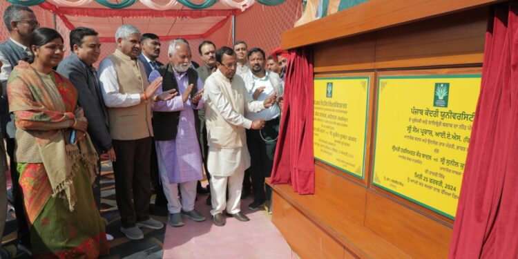 पंजाब केंद्रीय विश्वविद्यालय मेंकेंद्रीय राज्य मंत्री सोम प्रकाश ने प्रशासनिक भवन एवं केंद्रीय पुस्तकालय की रखी आधारशिला