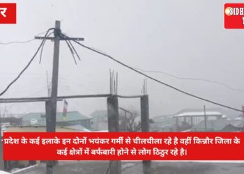 कहीं भयंकर गर्मी से चीला रहे है वहीं किन्नौर जिला के कई क्षेत्रों में बर्फबारी होने से लोग ठिठुर रहे है।