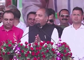 मंडी के सेरी मंच पर भाजपा की नामांकन रैली में गरजे पूर्व मुख्यमंत्री जयराम ठाकुर