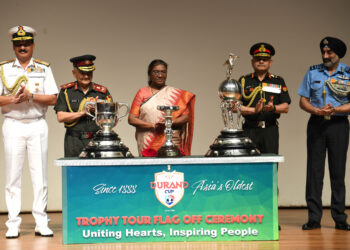 President of India unveils the trophies of durand cup tournament