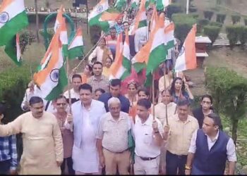 भाजपा के हर घर तिरंगा कार्यक्रम  के तहत धर्मशाला में  निकली गई तिरंगा यात्रा