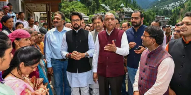 Jai Ram Thakur and Union Minister Anurag Thakur paid tribute to martyr Wing Commander Namnash Syal.