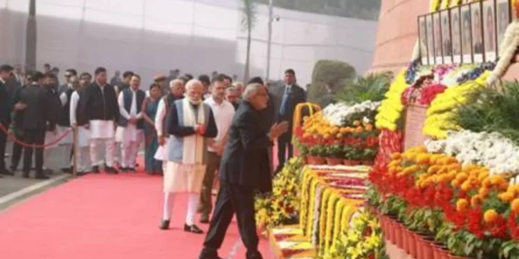 anniversary of the Parliament attacks, Indian leaders paid tribute to the martyrs