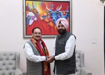 पंजाब भाजपा अध्यक्ष केवल सिंह ढिल्लों की केंद्रीय स्वास्थ्य मंत्री जेपी नड्डा से मुलाकात